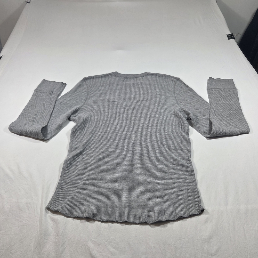 Abercrombie & Fitch Tee Light Gray Long Sleeve Tee Waffle Knit Men Large Cotton - Picture 3 of 6